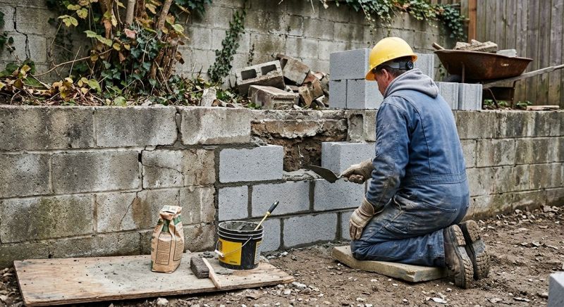 Cinder Block Wall Repair in Fairhope, AL