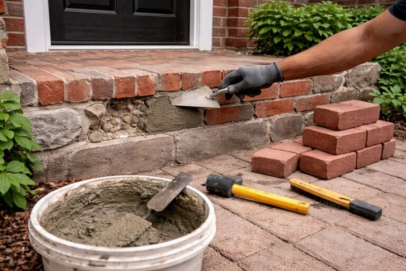 Entryway Brick Repair in Mobile, AL
