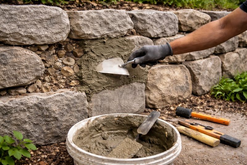 Stone Wall Repair in Baldwin County, AL